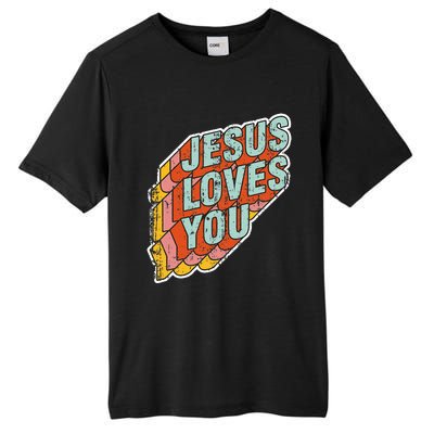 funny Jesus Loves You religious Vintage Style Tall Fusion ChromaSoft Performance T-Shirt