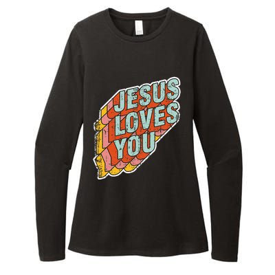 funny Jesus Loves You religious Vintage Style Womens CVC Long Sleeve Shirt