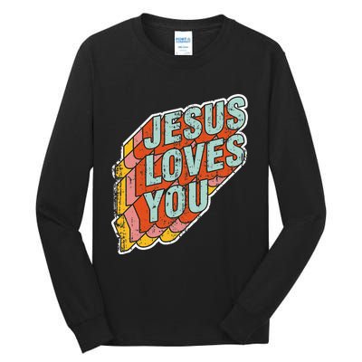 funny Jesus Loves You religious Vintage Style Tall Long Sleeve T-Shirt