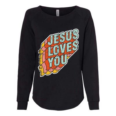 funny Jesus Loves You religious Vintage Style Womens California Wash Sweatshirt