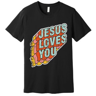 funny Jesus Loves You religious Vintage Style Premium T-Shirt