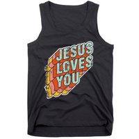 funny Jesus Loves You religious Vintage Style Tank Top