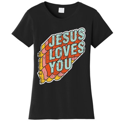 funny Jesus Loves You religious Vintage Style Women's T-Shirt