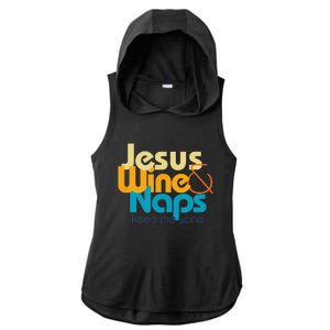 Funny Jesus Lover I love Wine and Naps Keep Me Sane Ladies PosiCharge Tri-Blend Wicking Draft Hoodie Tank