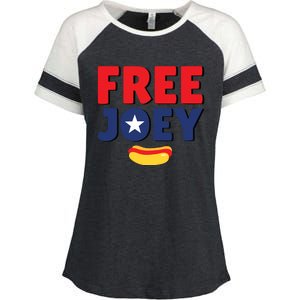 Free Joey Let Joey Eat Enza Ladies Jersey Colorblock Tee