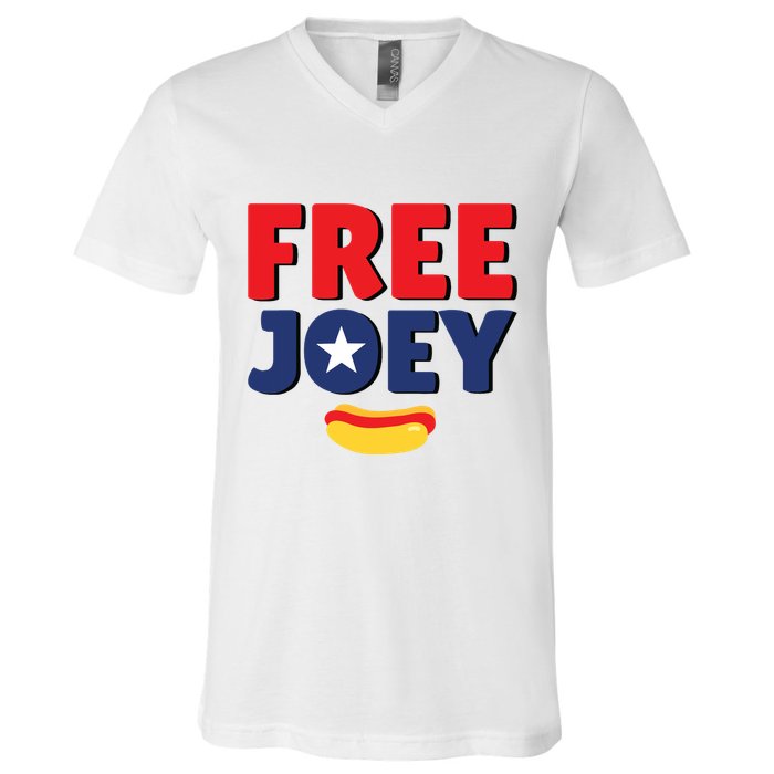 Free Joey Let Joey Eat V-Neck T-Shirt
