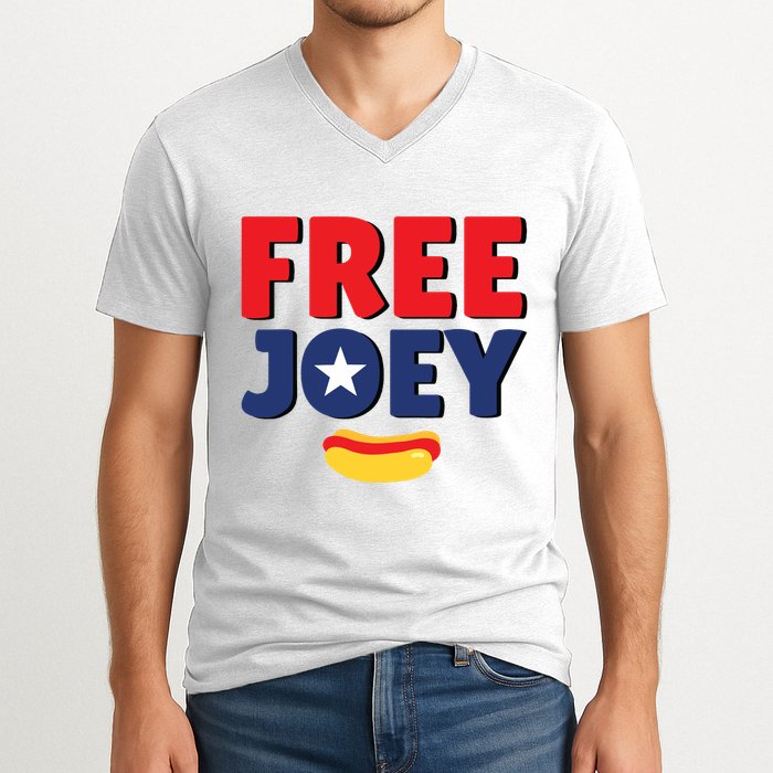 Free Joey Let Joey Eat V-Neck T-Shirt