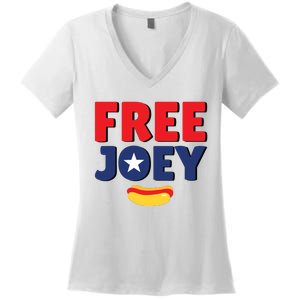 Free Joey Let Joey Eat Women's V-Neck T-Shirt