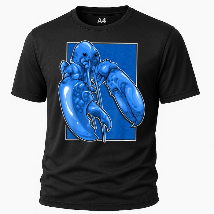 Funny Jumpscare Lobster Meme Blue Crustacean Cooling Performance Crew T-Shirt