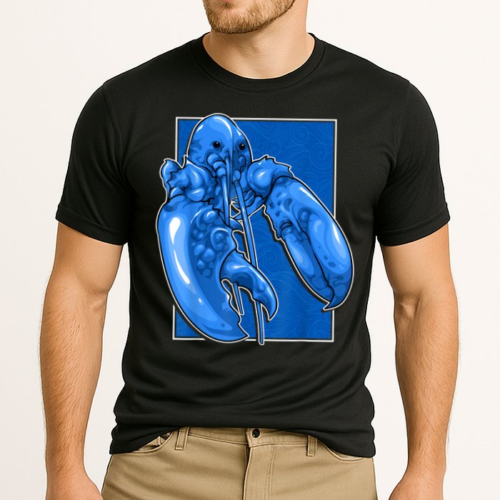Funny Jumpscare Lobster Meme Blue Crustacean Cooling Performance Crew T-Shirt