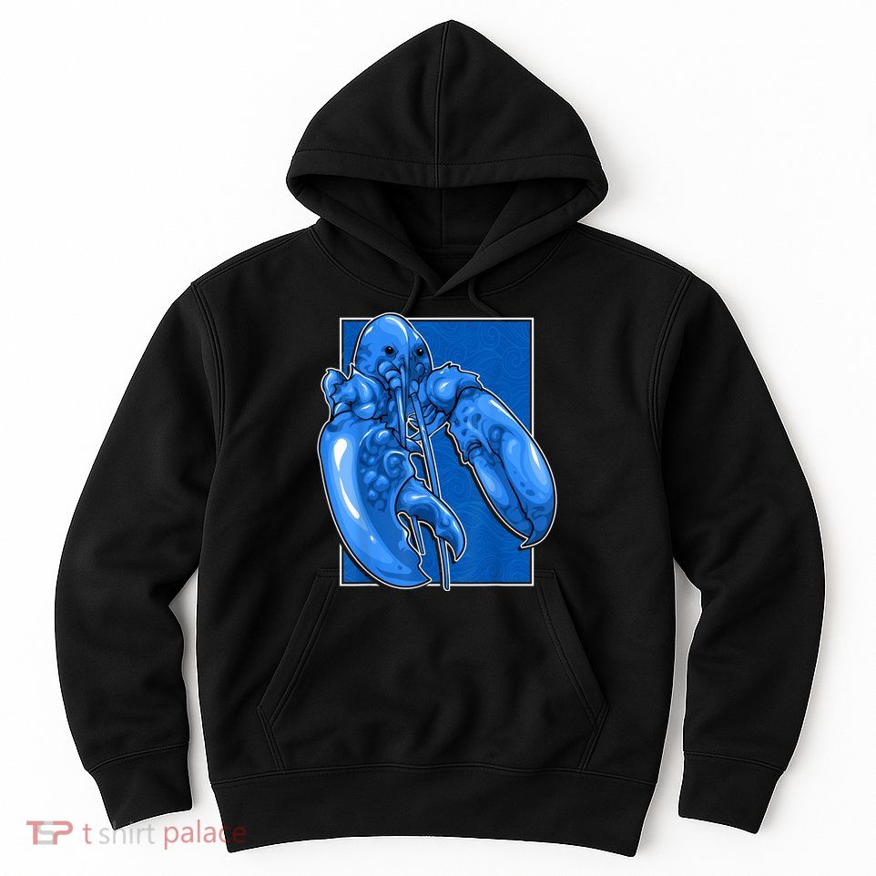 Funny Jumpscare Lobster Meme Blue Crustacean Hoodie