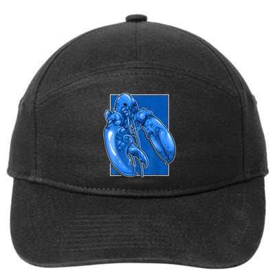 Funny Jumpscare Lobster Meme Blue Crustacean 7-Panel Snapback Hat