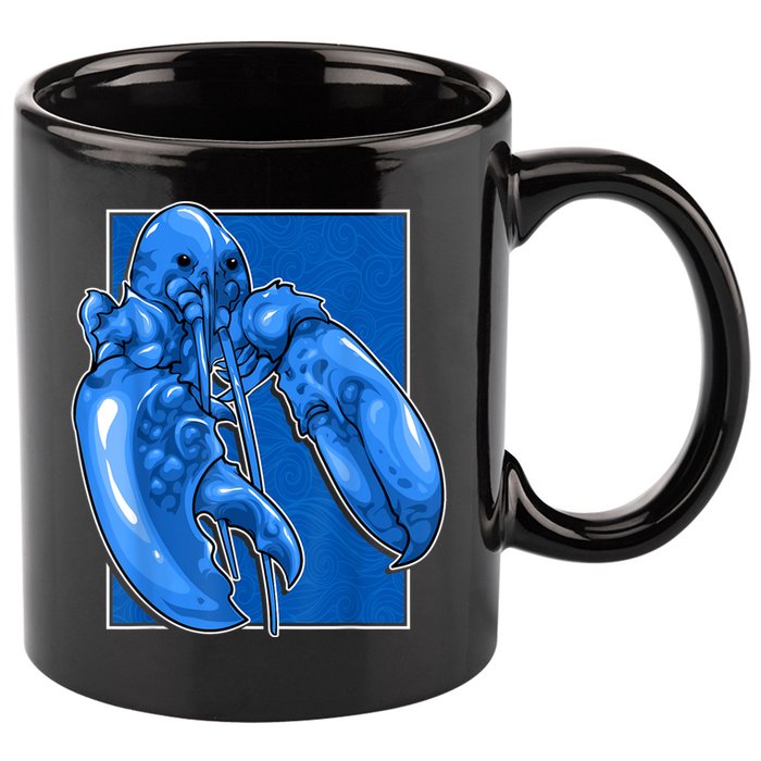 Funny Jumpscare Lobster Meme Blue Crustacean 11oz C Handle Ceramic Mug