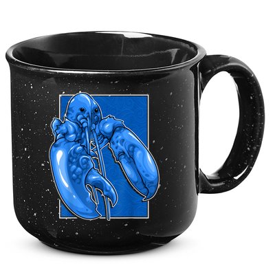Funny Jumpscare Lobster Meme Blue Crustacean 15oz Campfire Ceramic Mug