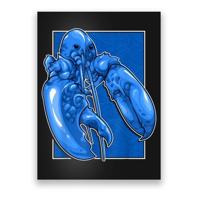 Funny Jumpscare Lobster Meme Blue Crustacean Poster