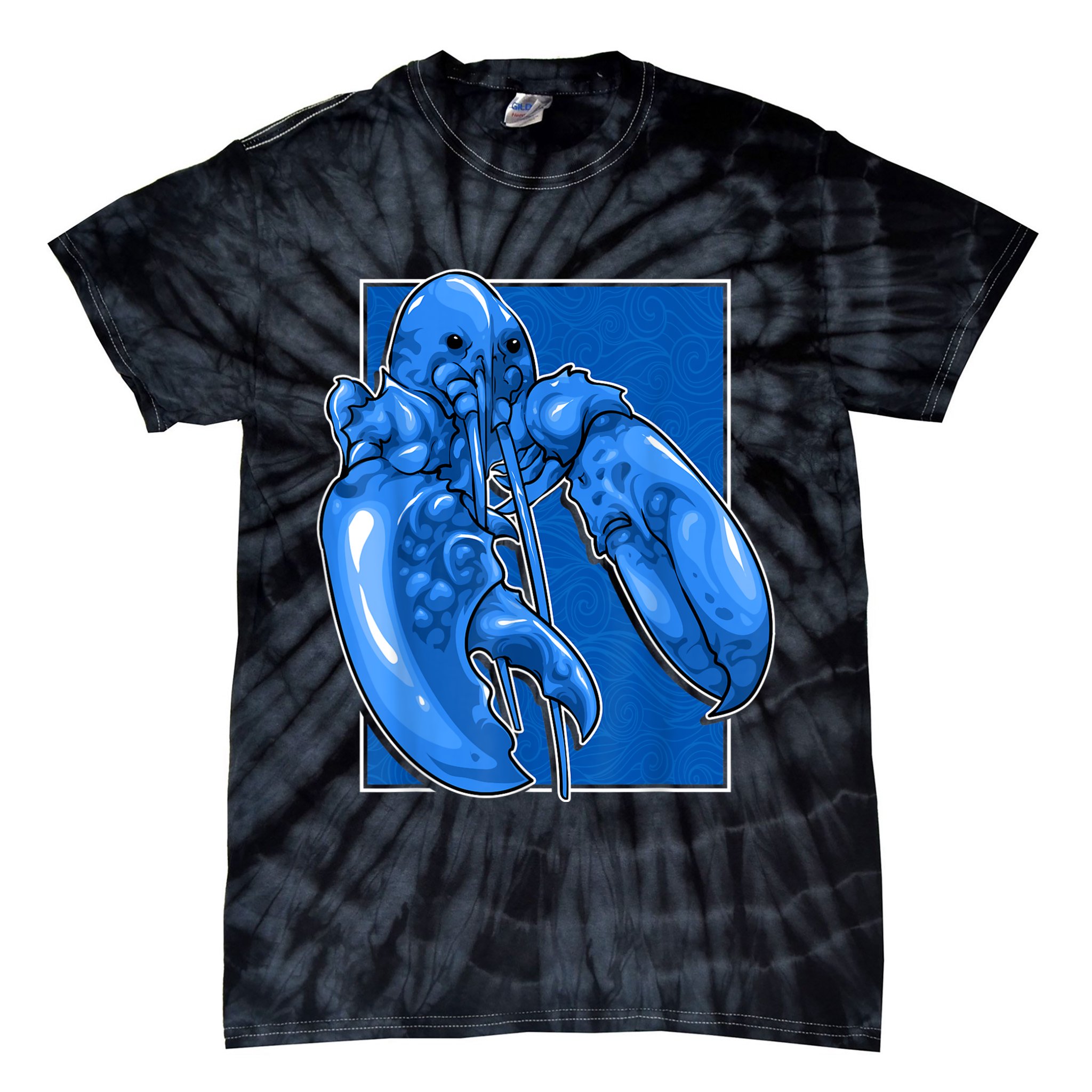 Funny Jumpscare Lobster Meme Blue Crustacean Tie-Dye T-Shirt