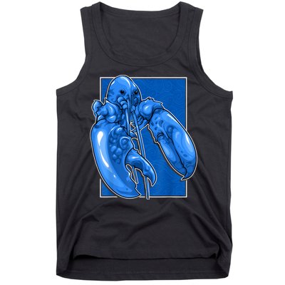 Funny Jumpscare Lobster Meme Blue Crustacean Tank Top