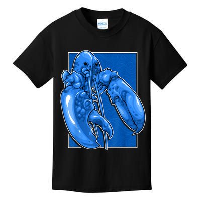 Funny Jumpscare Lobster Meme Blue Crustacean Kids T-Shirt