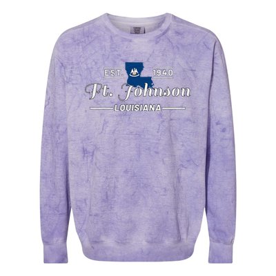 Fort Johnson Louisiana La Vintage Home Of Heroes Jrtc Gift Colorblast Crewneck Sweatshirt