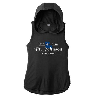 Fort Johnson Louisiana La Vintage Home Of Heroes Jrtc Gift Ladies PosiCharge Tri-Blend Wicking Draft Hoodie Tank