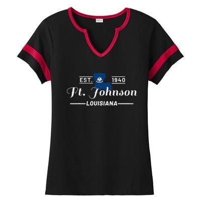 Fort Johnson Louisiana La Vintage Home Of Heroes Jrtc Gift Ladies Halftime Notch Neck Tee