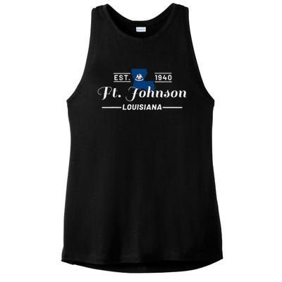 Fort Johnson Louisiana La Vintage Home Of Heroes Jrtc Gift Ladies PosiCharge Tri-Blend Wicking Tank