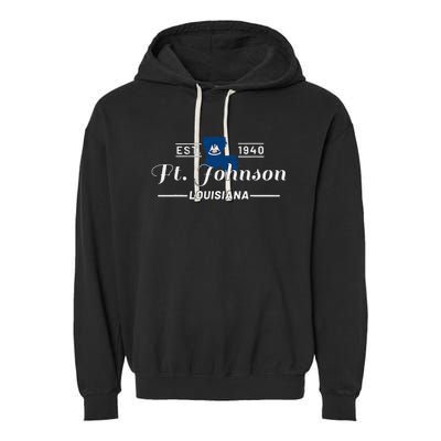 Fort Johnson Louisiana La Vintage Home Of Heroes Jrtc Gift Garment-Dyed Fleece Hoodie