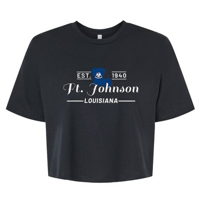 Fort Johnson Louisiana La Vintage Home Of Heroes Jrtc Gift Bella+Canvas Jersey Crop Tee