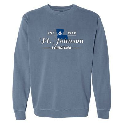 Fort Johnson Louisiana La Vintage Home Of Heroes Jrtc Gift Garment-Dyed Sweatshirt