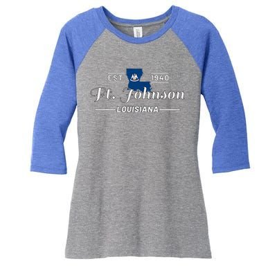 Fort Johnson Louisiana La Vintage Home Of Heroes Jrtc Gift Women's Tri-Blend 3/4-Sleeve Raglan Shirt