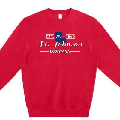 Fort Johnson Louisiana La Vintage Home Of Heroes Jrtc Gift Premium Crewneck Sweatshirt