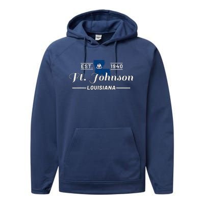 Fort Johnson Louisiana La Vintage Home Of Heroes Jrtc Gift Performance Fleece Hoodie