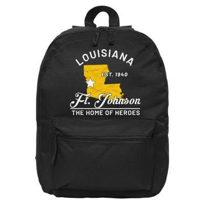 Fort Johnson Louisiana La Vintage Home Of Heroes Jrtc Gift 16 in Basic Backpack