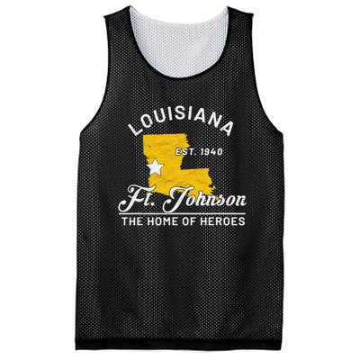 Fort Johnson Louisiana La Vintage Home Of Heroes Jrtc Gift Mesh Reversible Basketball Jersey Tank