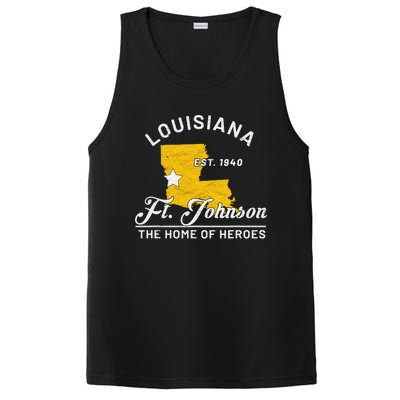 Fort Johnson Louisiana La Vintage Home Of Heroes Jrtc Gift PosiCharge Competitor Tank