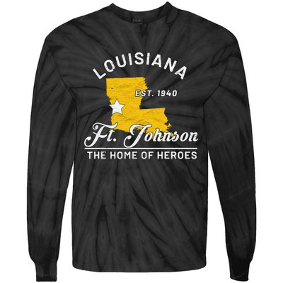 Fort Johnson Louisiana La Vintage Home Of Heroes Jrtc Gift Tie-Dye Long Sleeve Shirt