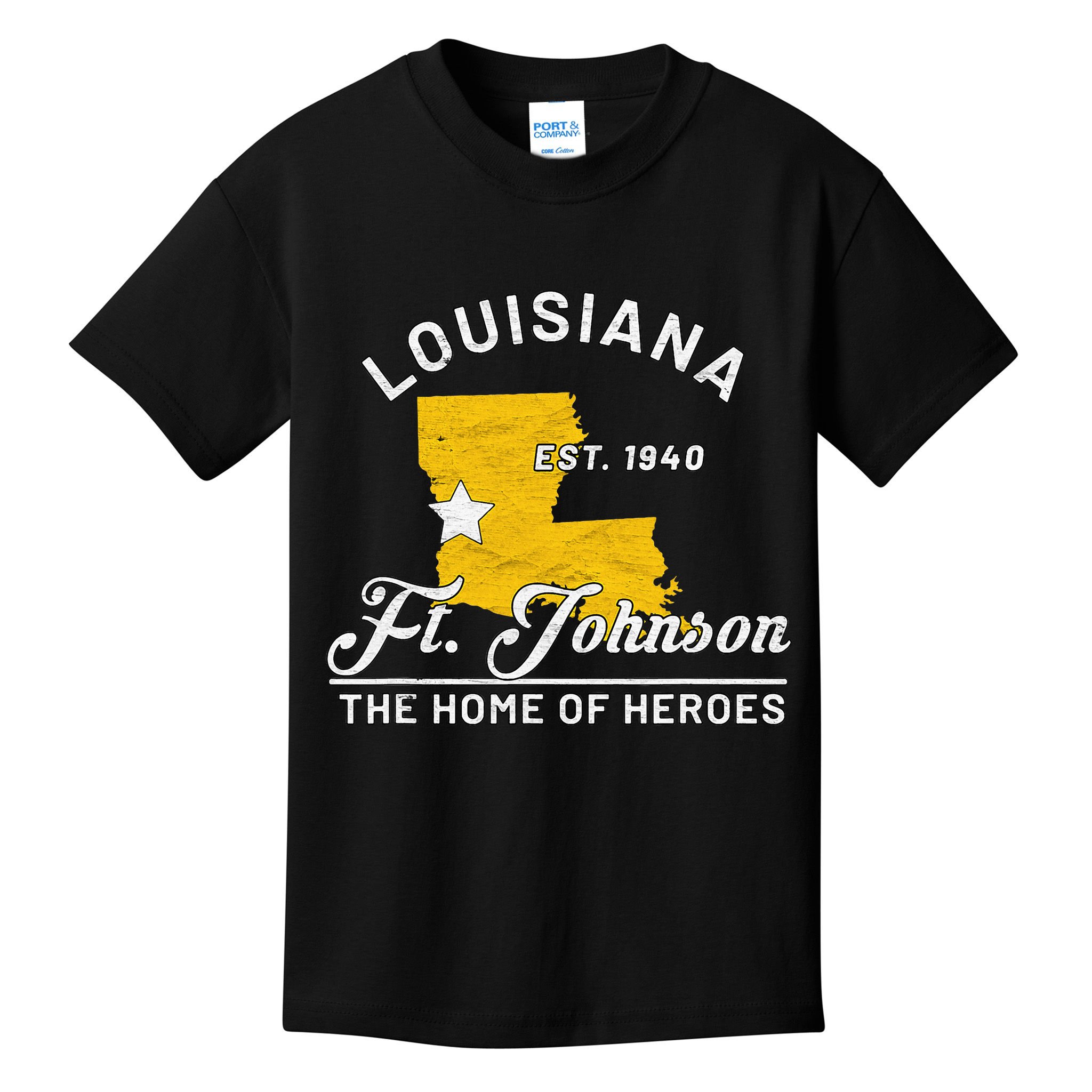 Fort Johnson Louisiana La Vintage Home Of Heroes Jrtc Gift Kids T-Shirt