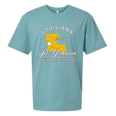 Fort Johnson Louisiana La Vintage Home Of Heroes Jrtc Gift Sueded Cloud Jersey T-Shirt