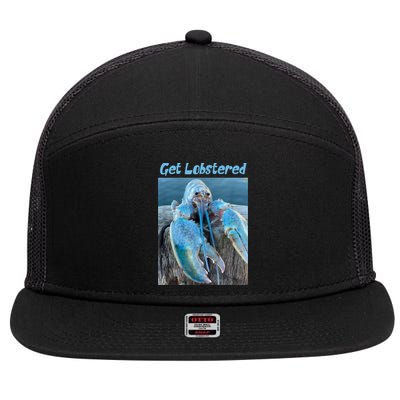 Funny Jumpscare Lobster Meme Blue Crustacean 7 Panel Mesh Trucker Snapback Hat