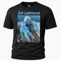 Funny Jumpscare Lobster Meme Blue Crustacean Cooling Performance Crew T-Shirt