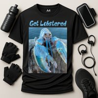 Funny Jumpscare Lobster Meme Blue Crustacean Cooling Performance Crew T-Shirt