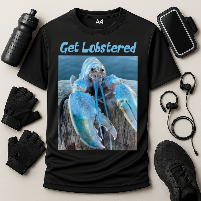 Funny Jumpscare Lobster Meme Blue Crustacean Cooling Performance Crew T-Shirt