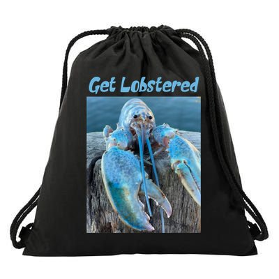 Funny Jumpscare Lobster Meme Blue Crustacean Drawstring Bag