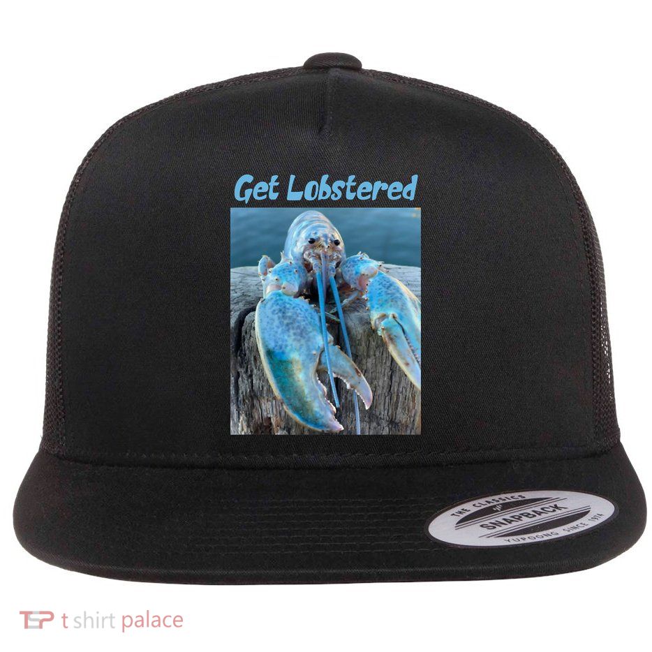 Funny Jumpscare Lobster Meme Blue Crustacean Flatbill Hat
