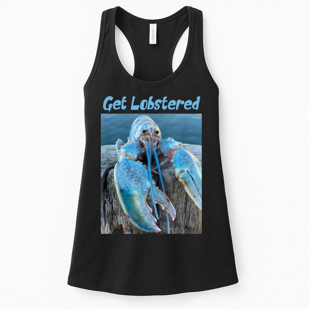 Funny Jumpscare Lobster Meme Blue Crustacean Womens Tank Top