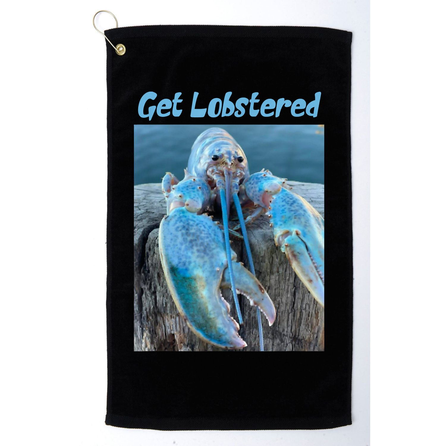 Funny Jumpscare Lobster Meme Blue Crustacean Golf Towel