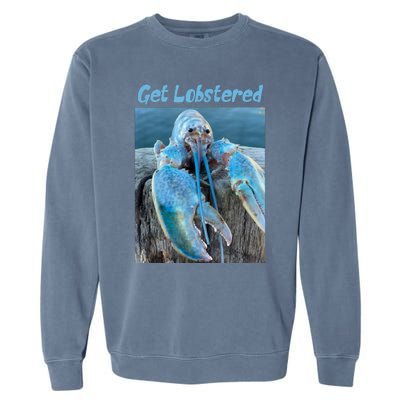 Funny Jumpscare Lobster Meme Blue Crustacean Garment-Dyed Sweatshirt