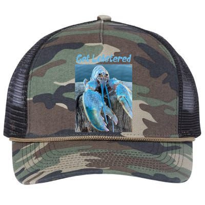 Funny Jumpscare Lobster Meme Blue Crustacean Retro Rope Trucker Hat Cap