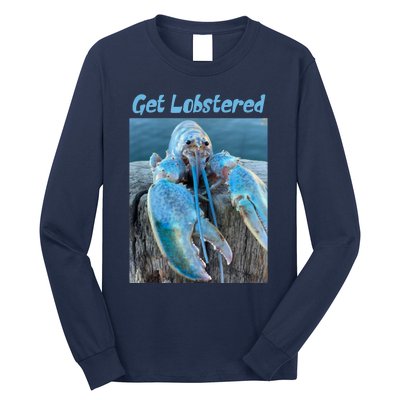 Funny Jumpscare Lobster Meme Blue Crustacean Long Sleeve Shirt