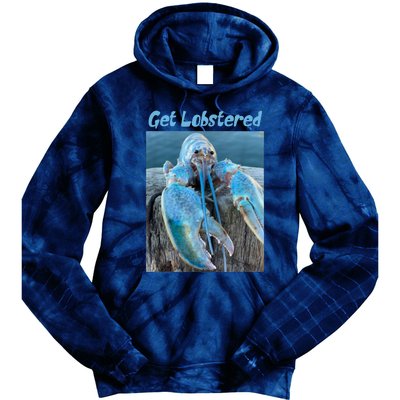 Funny Jumpscare Lobster Meme Blue Crustacean Tie Dye Hoodie